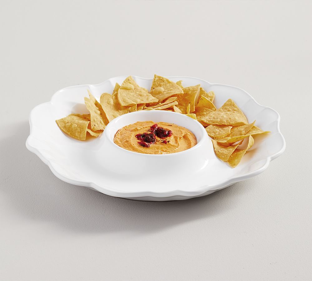 Monique Lhuillier Juliana Scalloped Chip & Dip Server | Pottery Barn (US)