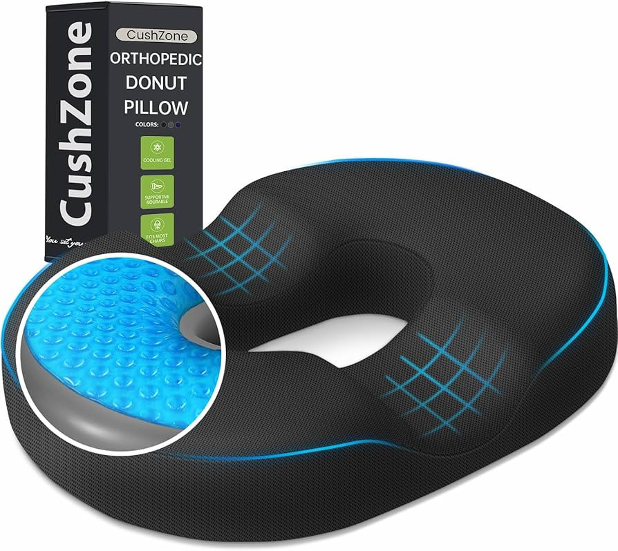 Donut Pillow Seat Cushion - Memory Foam Cooling Gel Lifting Cushion for Office & Home Chair, Car ... | Amazon (US)