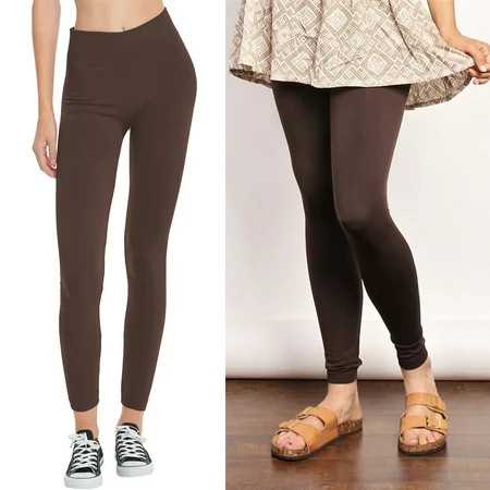 1 Brown Leggings One Size Seamless Fleece Yoga Pants Stretchy Women Coffee Color | Walmart (US)