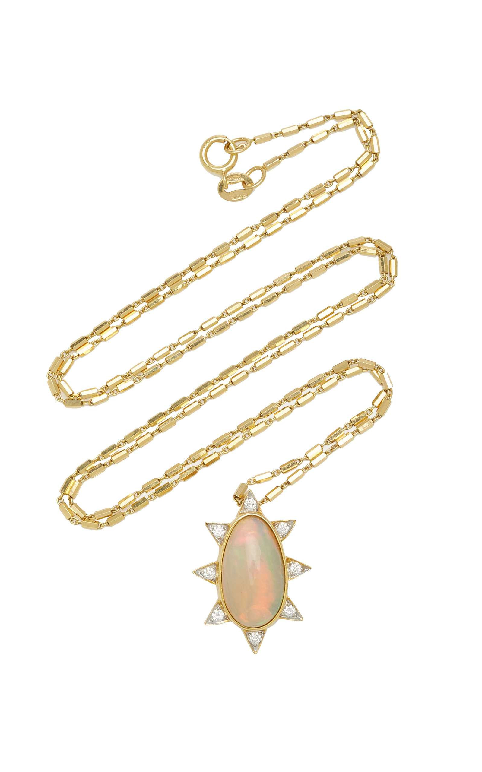 Burst 18K Yellow Gold Oval, Diamond Necklace | Moda Operandi (Global)