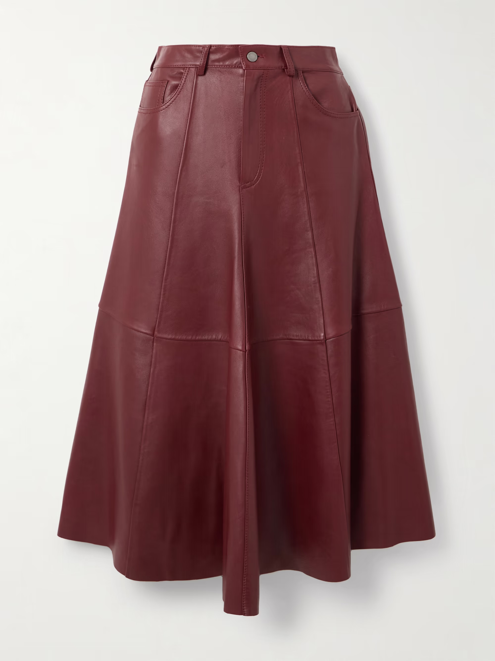 Serenity paneled leather midi skirt | NET-A-PORTER APAC