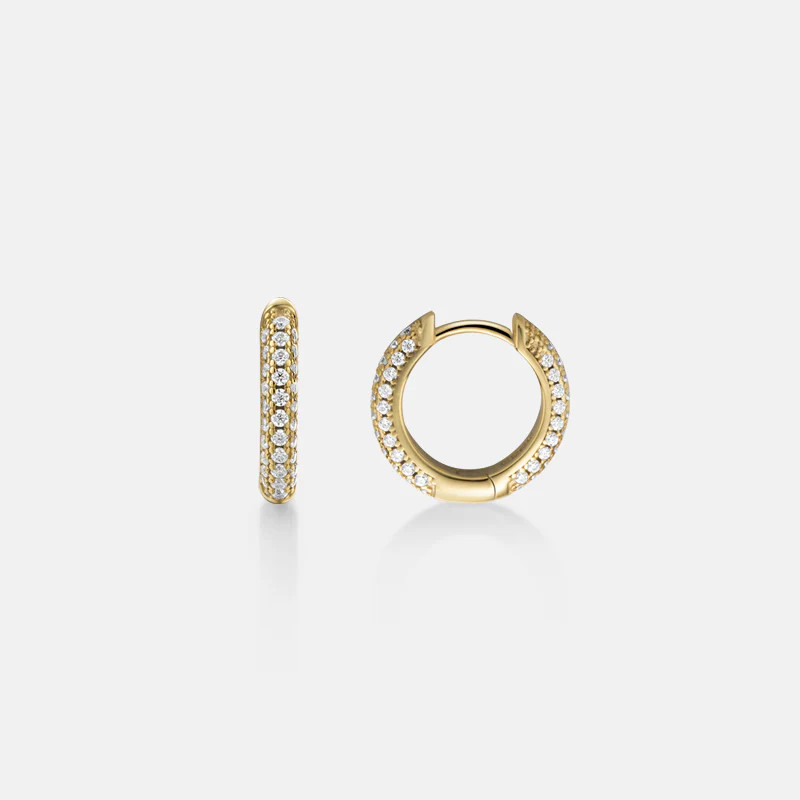 Emily Pavé Moissanite Gold Vermeil Huggies | Victoria Emerson