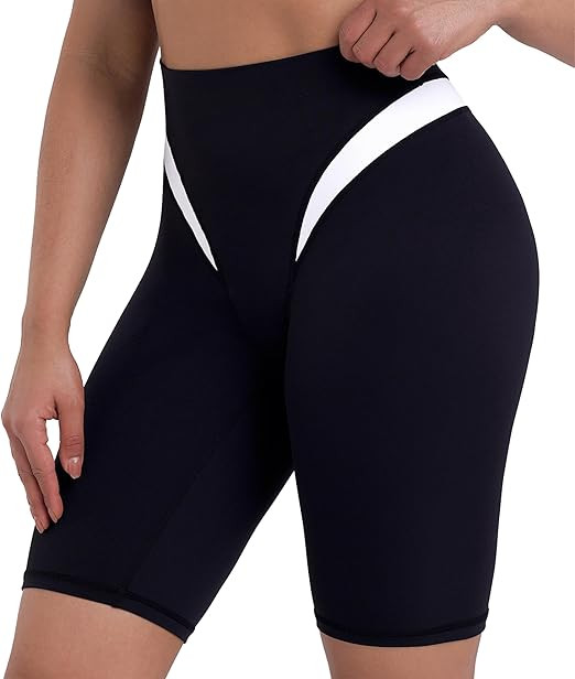 Sunzel Women's Color Block Biker Shorts - 9" High Waist Tummy Control Yoga Workout Stretchy Short... | Amazon (US)