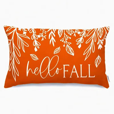 Autumn Harvest Lumbar Pillow Cover - Hello Pumpkin Leaves Farmhouse Decorative Throw Pillow - Fall Decorations for Couch Sofa | Wayfair North America
