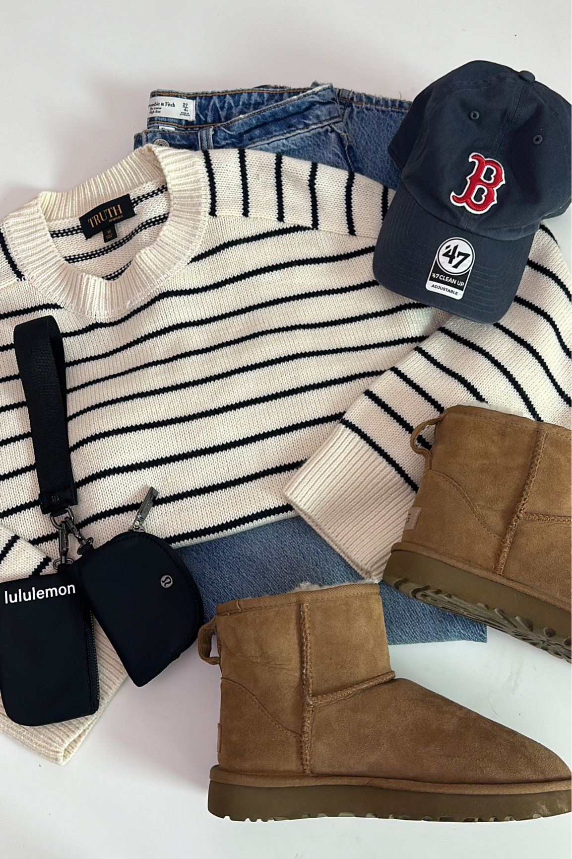 casual fall outfit ideas!! 🤎

straight leg denim + striped knit sweater with accessories! 

#LTKFindsUnder50 #LTKSeasonal #LTKFallSale