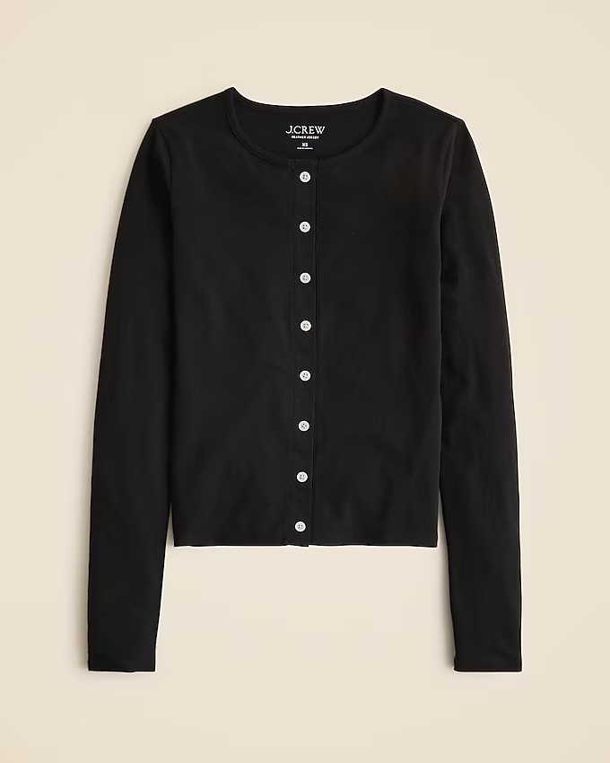 Feather jersey crewneck cardigan | J. Crew US