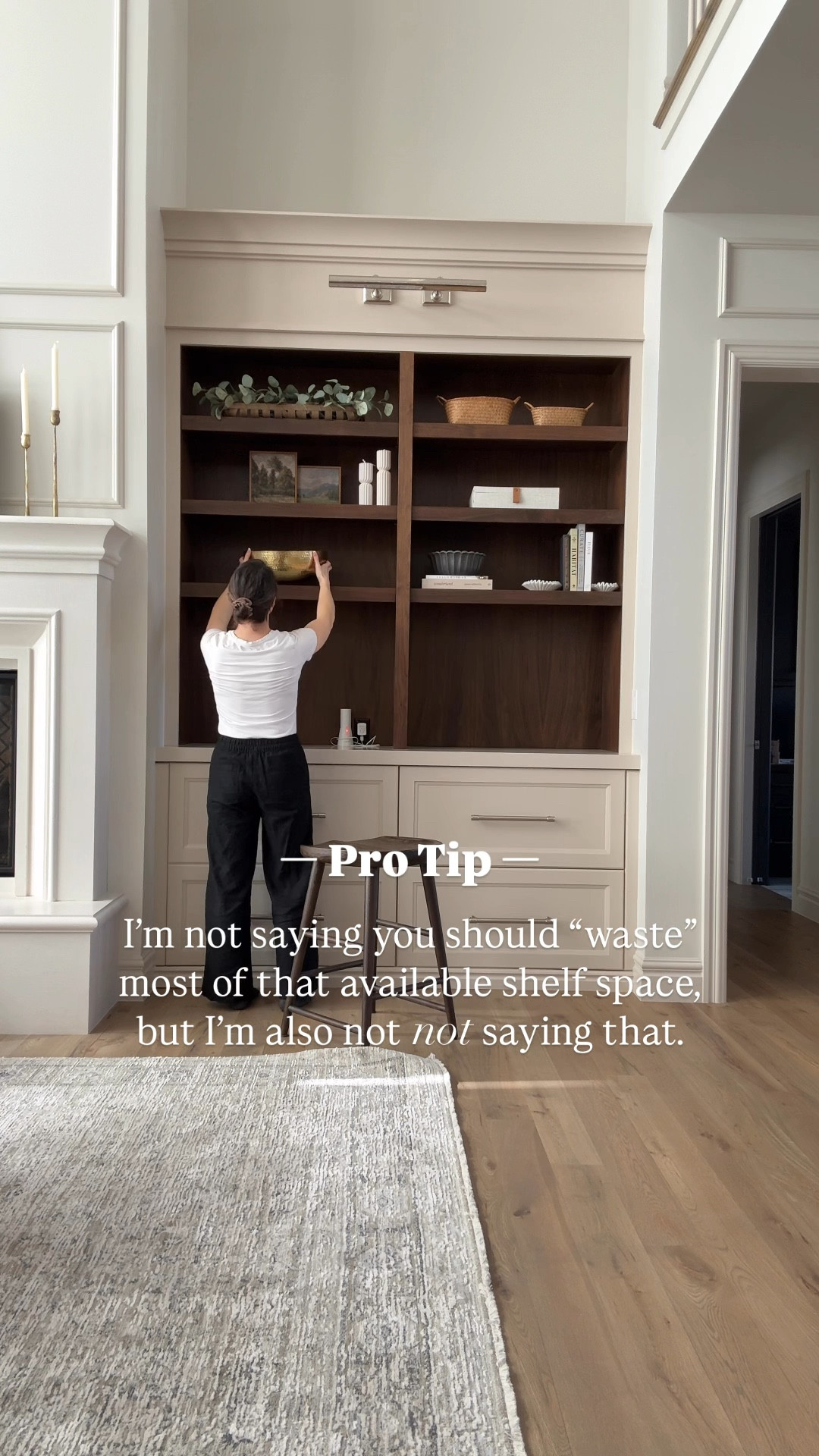 Remember that NEGATIVE space is your friend when it comes to styling your shelves. Giving space around individual items or groups of items enables them to shine and it looks so much more intentional, thoughtful, and curated.

#shelfdecor #shelfstyling #livingroom

Amazon decor, Target decor, Walmart decor, Wayfair decor, woven baskets, decorative boxes, art, candles, twisted candles, marble bowl, decorative bowl, coffee table book, vase, pot, urn, eucalyptus stems



#LTKWatchNow #LTKHome #LTKStyleTip