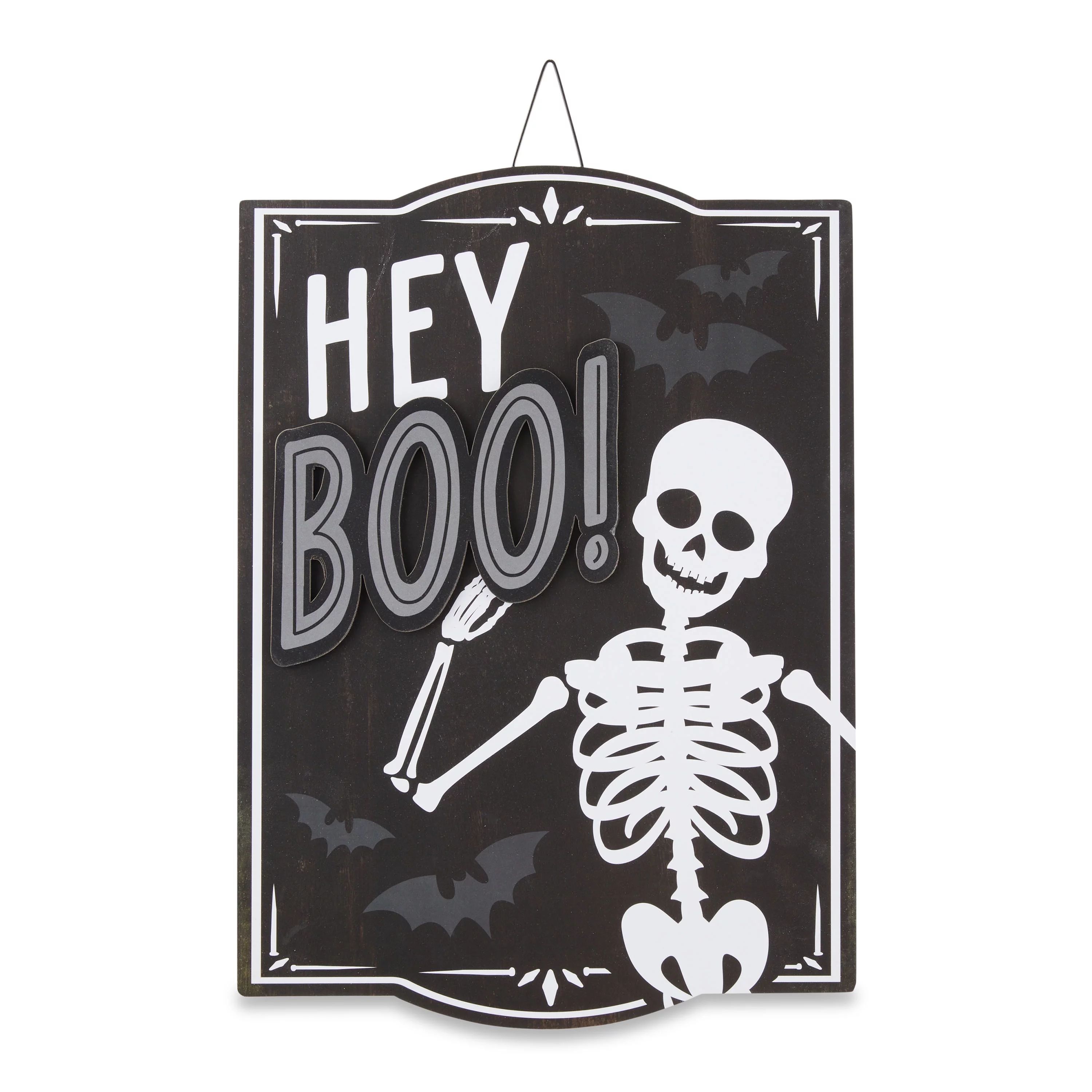 Halloween Hanging Sign Decoration, Hey Boo, 10" x 14", Adult, by Way to Celebrate | Walmart (US)