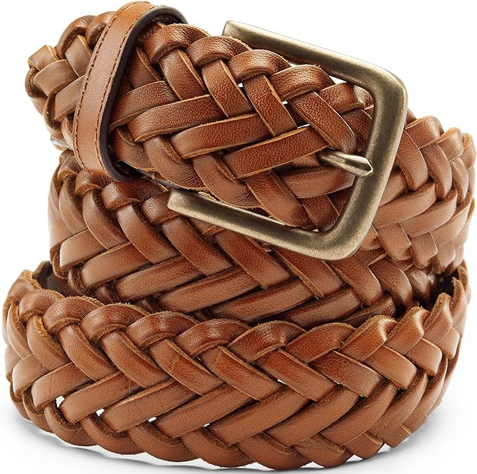 Lands' End Men's Leather Braid Belt | Amazon (US)