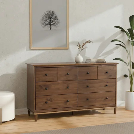 Spencer Six Drawers Solid Wood Dresser Walnut - for Adults and Teens | Walmart (US)