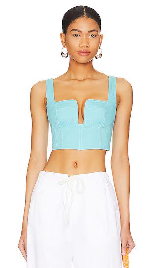 Serina Crop Top in Aqua Blue | Revolve Clothing (Global)