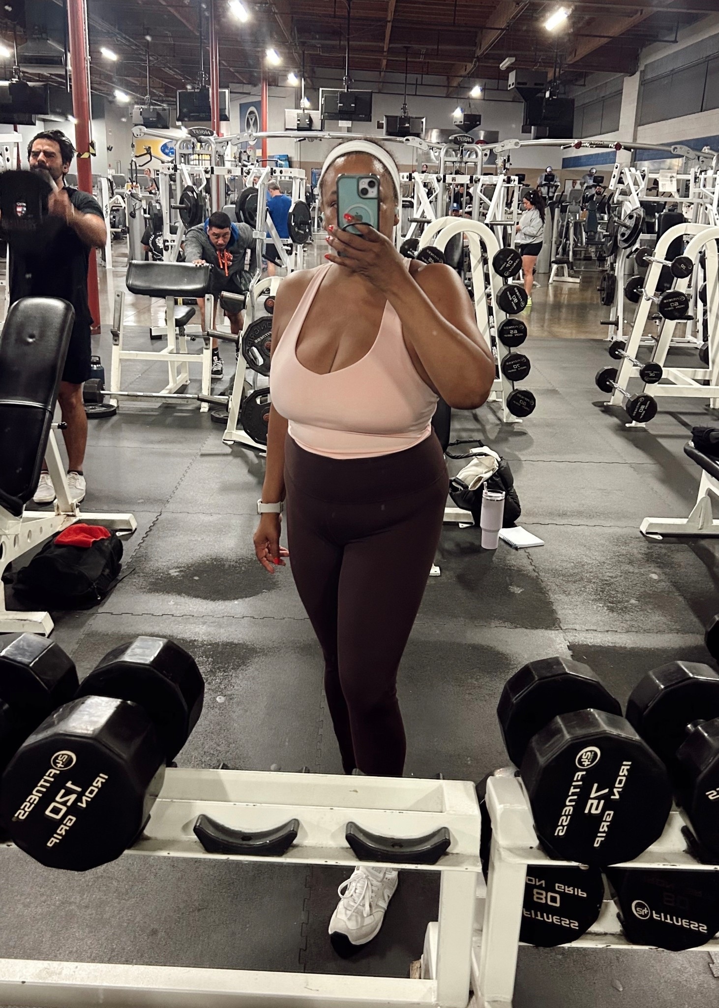 Gym 💪🏾 outfit check ☑️  Wearing an xl in both. Let’s go 🚀

#LTKfitnessgoals #LTKMidsize #LTKOver40