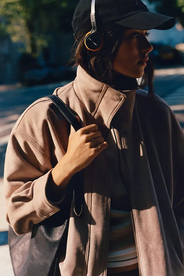 Imara Faux-Suede Funnel-Neck Jacket | Anthropologie (US)