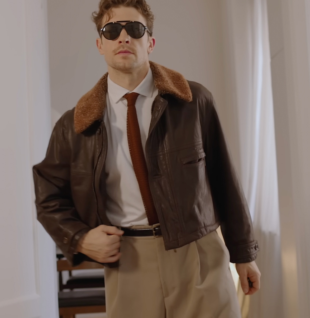 Spring layering with aviator javket. Outfit inspired by the JFK jr. series. YouTube video for spring style 90s inspired outfit is live on my YouTube channel . #LTKdeutschland

#LTKspring