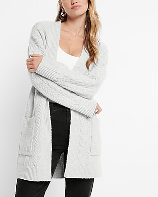 Cable Knit Pocket Cardigan | Express