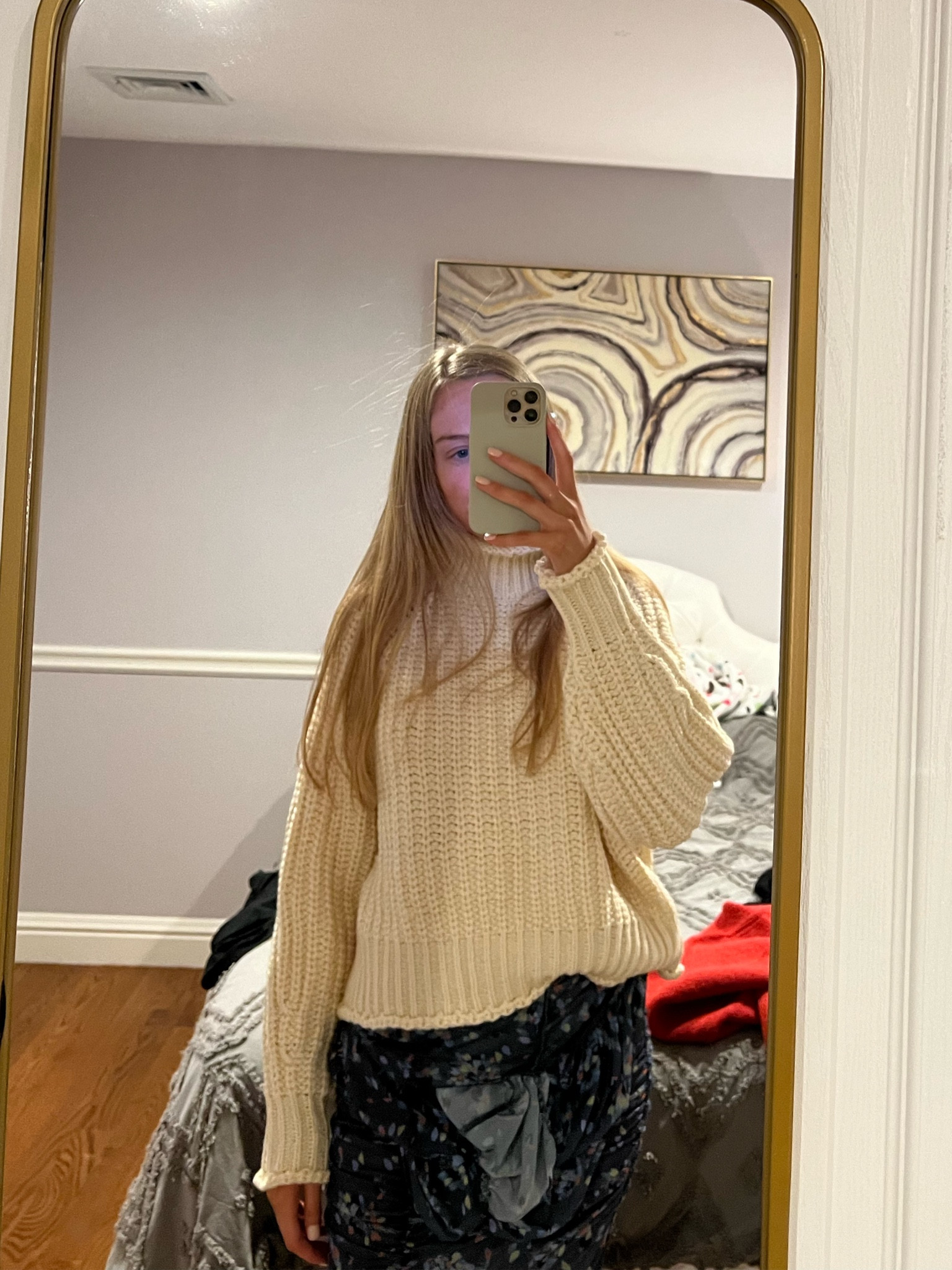 cream knit turtleneck 