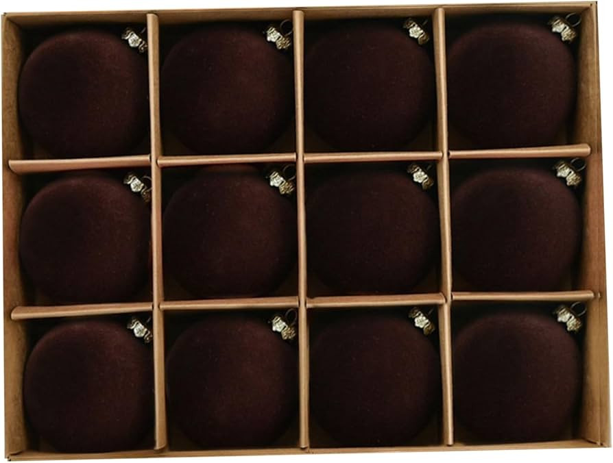 Maritown Velvet Christmas Ornaments Balls 12 Pcs 2.4 Inches Flocked Plastic Shatterproof Xmas Bal... | Amazon (US)