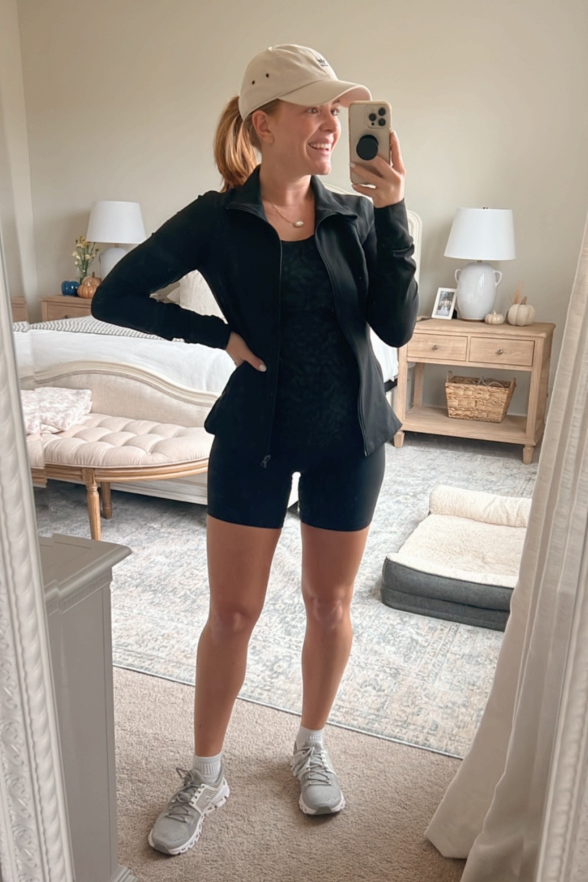 Todays workout wear! Lululemon biker shorts and tank with On sneakers and Zelle zip up 

#LTKstyletip #LTKSeasonal #LTKfit