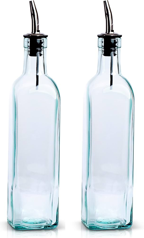 EHOMEA2Z Italian Glass Oil And Vinegar Cruet 16 Oz, Olive Oil Dispenser With Stainless Steel Spou... | Amazon (US)