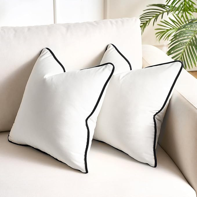 White Pillow Covers 18 x 18 for Couch Pillows Decorative Cushion Covers for Living Room Decoratio... | Amazon (US)