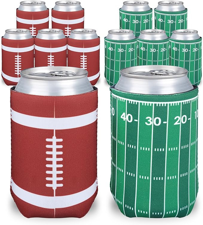 LFZHAN Football Party Decorations,12 Pcs Can Sleeves Neoprene Insulator For Super Bowl Game Day D... | Amazon (US)