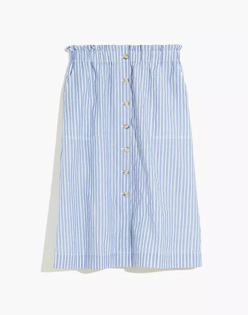 Paperbag Button-Front Midi Skirt in Stripe | Madewell