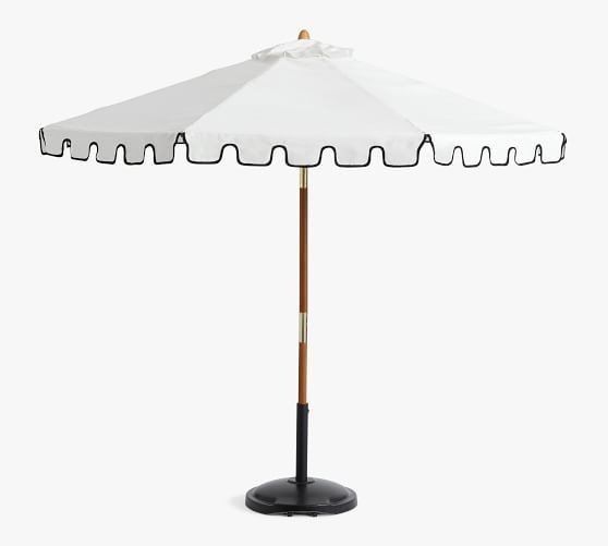 Premium 9' Round Portofino Patio Umbrella – FSC® Teak Tilt Frame​ | Pottery Barn (US)