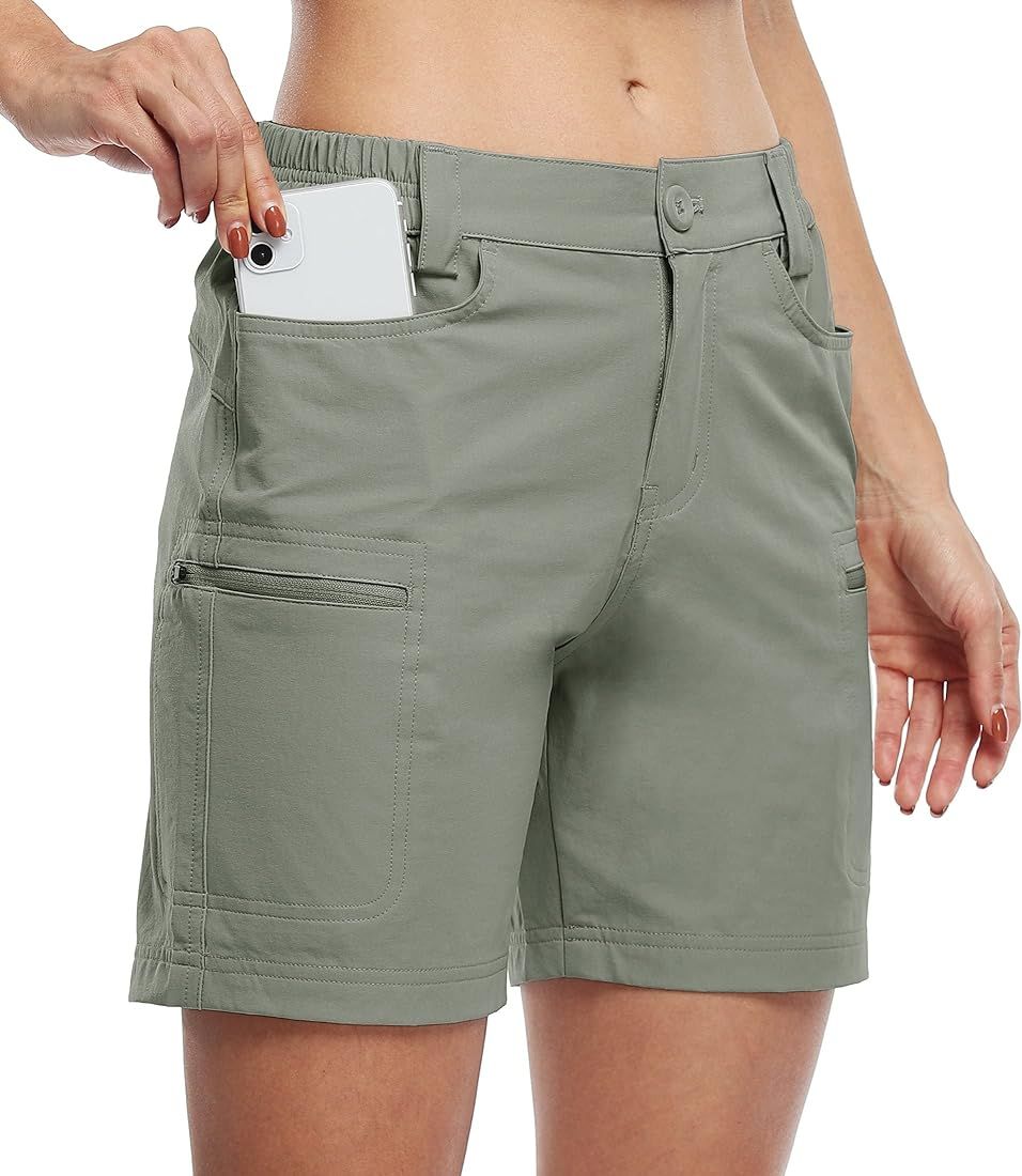Willit Women's Hiking Cargo Shorts Stretch Golf Active Shorts Outdoor Summer Shorts with Pockets ... | Amazon (US)