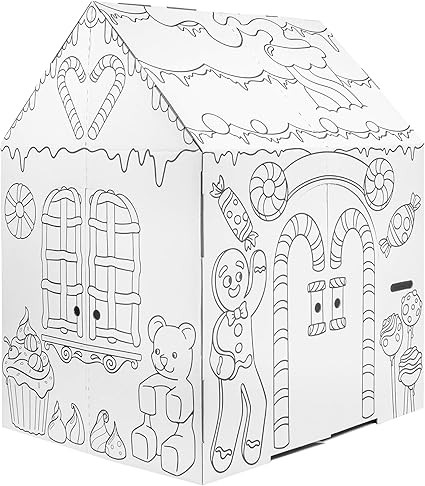 Easy Playhouse Gingerbread House - Kids Art & Craft for Indoor Fun, Color Favorite Holiday Sweets... | Amazon (US)