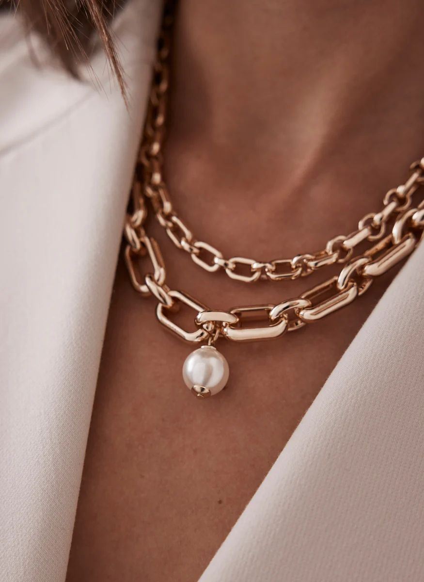 Gold Tone Layered Necklace | Mint Velvet