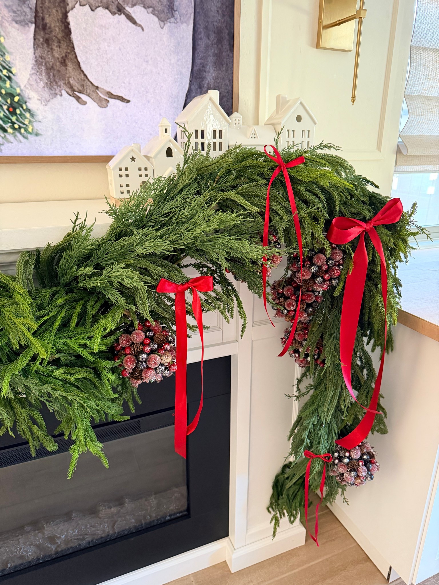 Loving my Christmas mantel this year! There’s A LOT of garland, but the ribbon bows really make it pop. 


#LTKHoliday #LTKHome