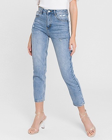 english factory distressed mom jeans | Express