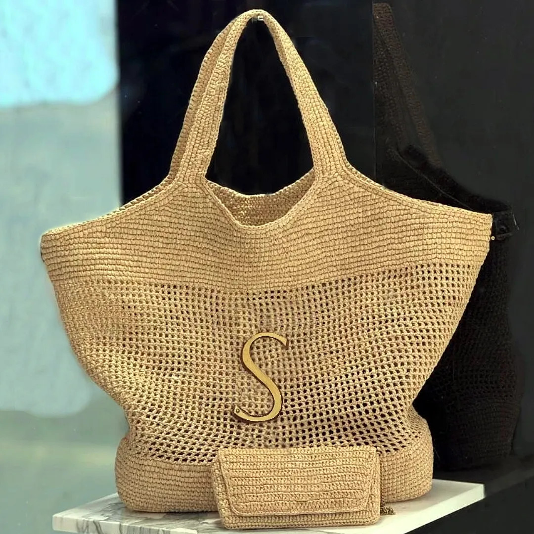 Designer Bag Fashion Raffias Straw Shoulder Bags Luxury Handbag Women Large Icare Maxi Beach Bag ... | DHGate