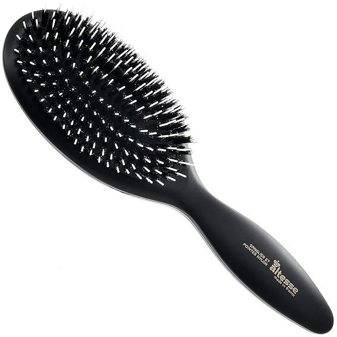 Altesse 8911 Natural Bristle Hair Brush Detangler Brush Large Air Cushion Matte Black Handle with... | Amazon (US)