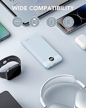 VRURC Portable Charger Built-in Cables and AC Wall Plug, USB C Power Bank 10000mAh, [2023 Upgrade... | Amazon (US)