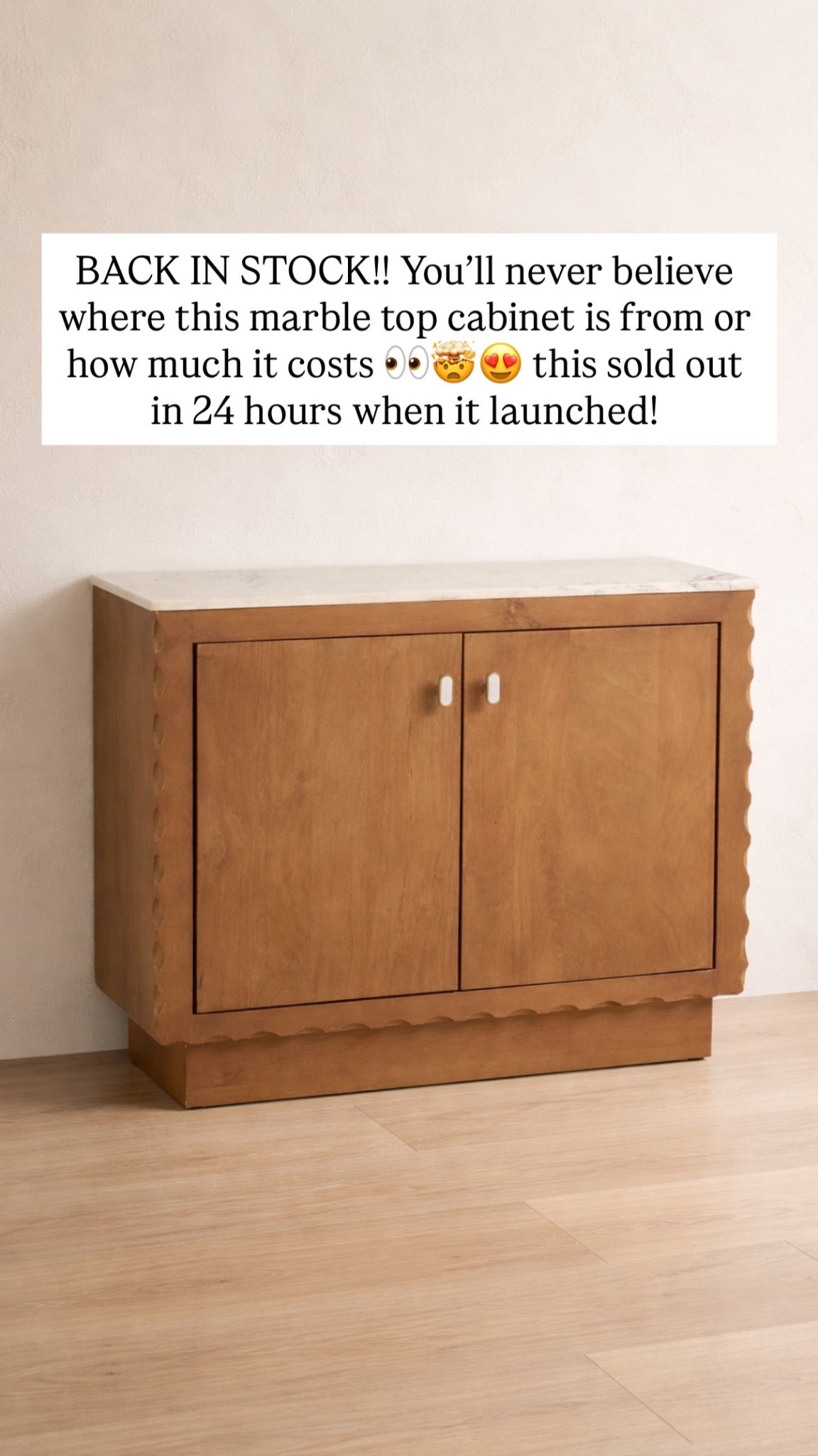 This STUNNING marble top cabinet that restocked!!!!!!