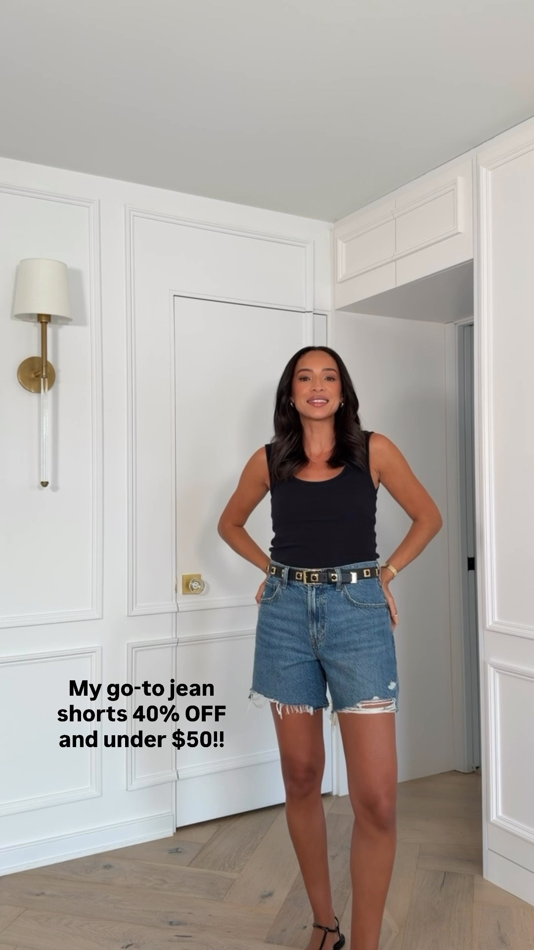 40% OFF high rise loose shorts! These jean shorts are so chic, comfortable and mom approved! Wearing size S black tank and size 28 jean shorts (medium destroy) 

summer outfit, spring outfit, weekend outfit, casual outfit, errands outfit, vacation outfit, mom outfit, postpartum outfit, denim shorts, abercrombie sale, summer sale

#LTKSaleAlert #LTKSeasonal #LTKmomlife