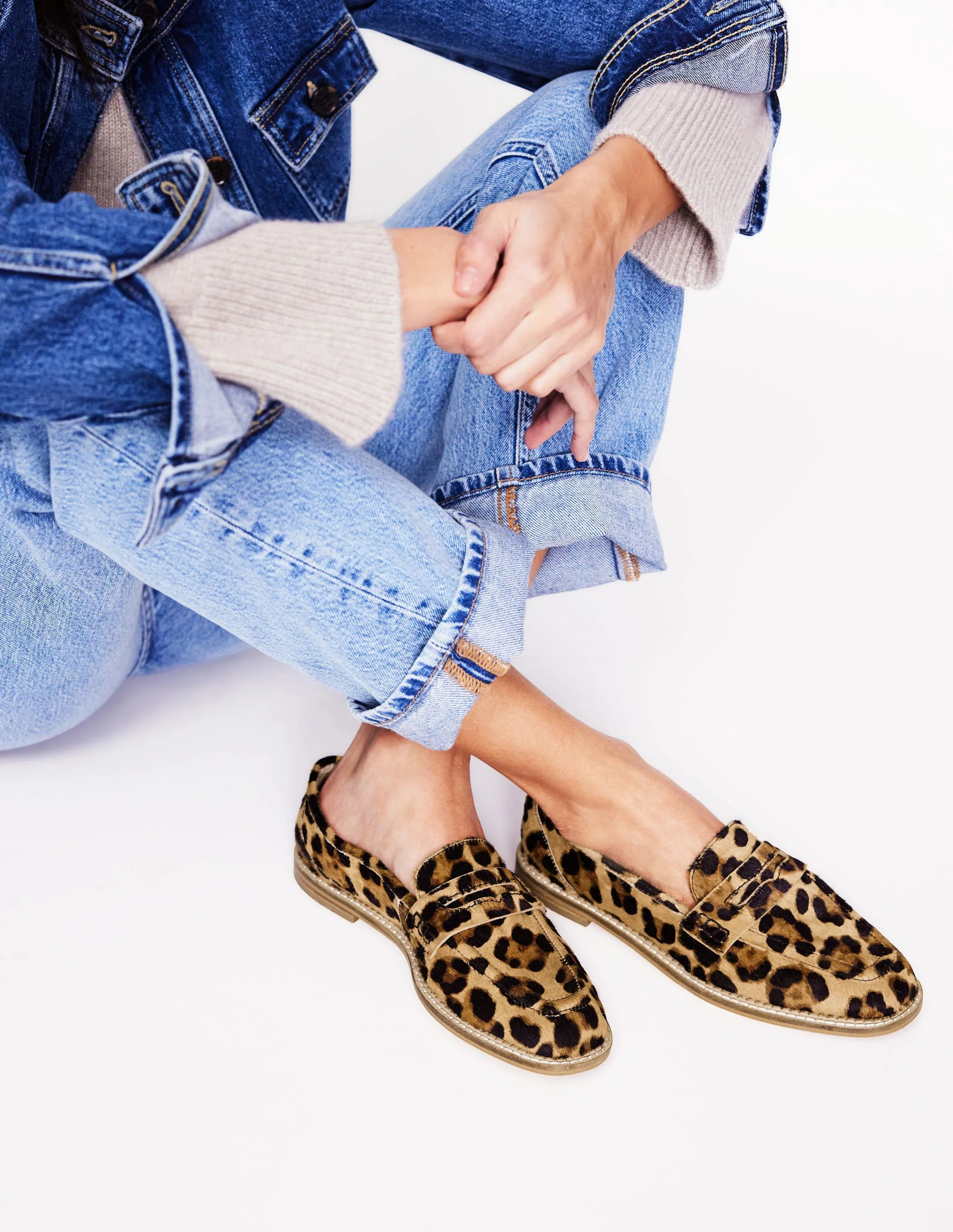 Nya Structured Penny Loafer-Classic Leopard | Boden UK
