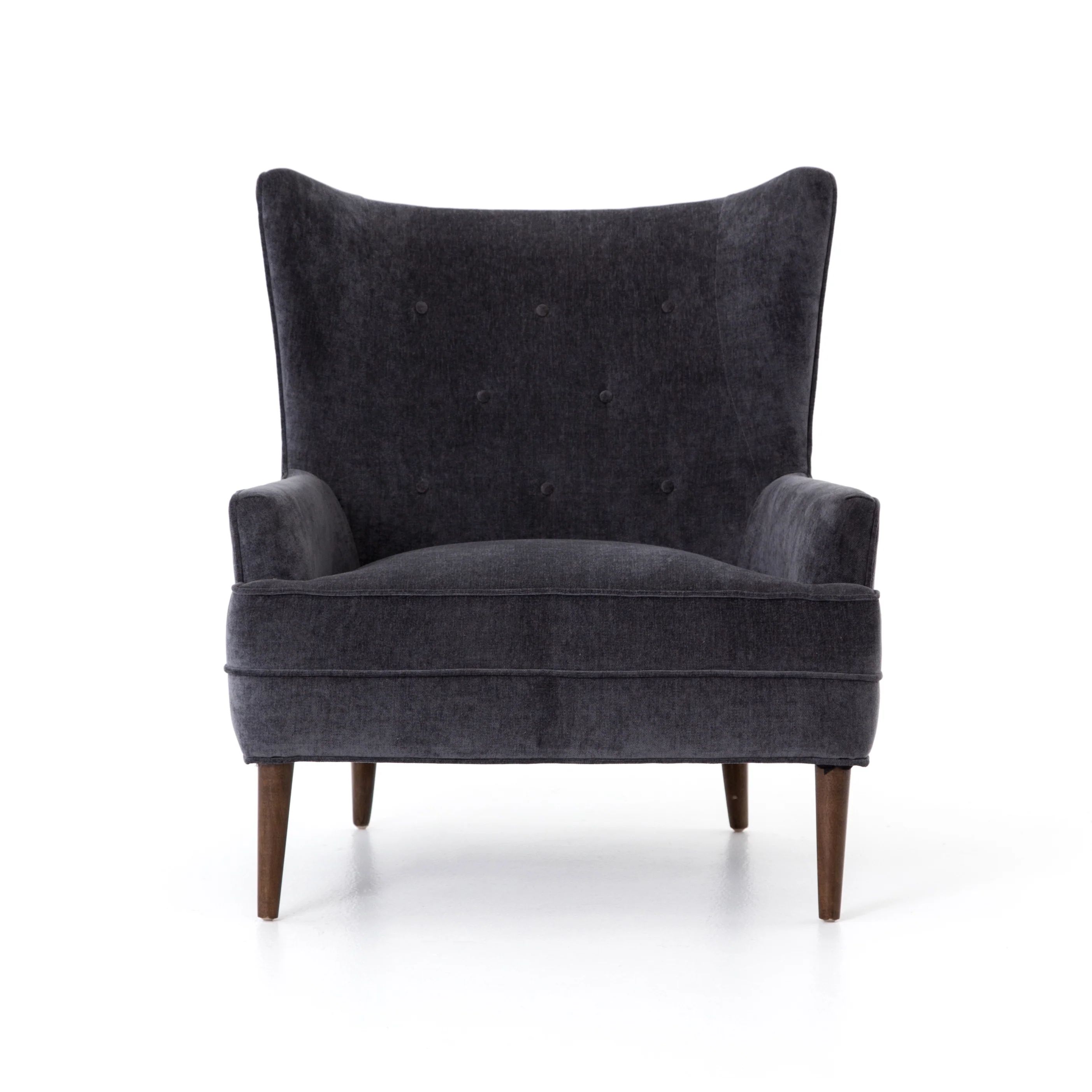 Clermont Chair in Charcoal Worn Velvet | Burke Decor