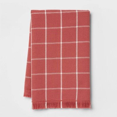 Cotton Terry Kitchen Towel With Fringe Red - Threshold | Target