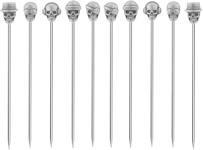 Skull Cocktail Picks Martini Picks Reusable Olive Picks Garnish Skewer Fruit Toothpicks pack of 1... | Amazon (US)