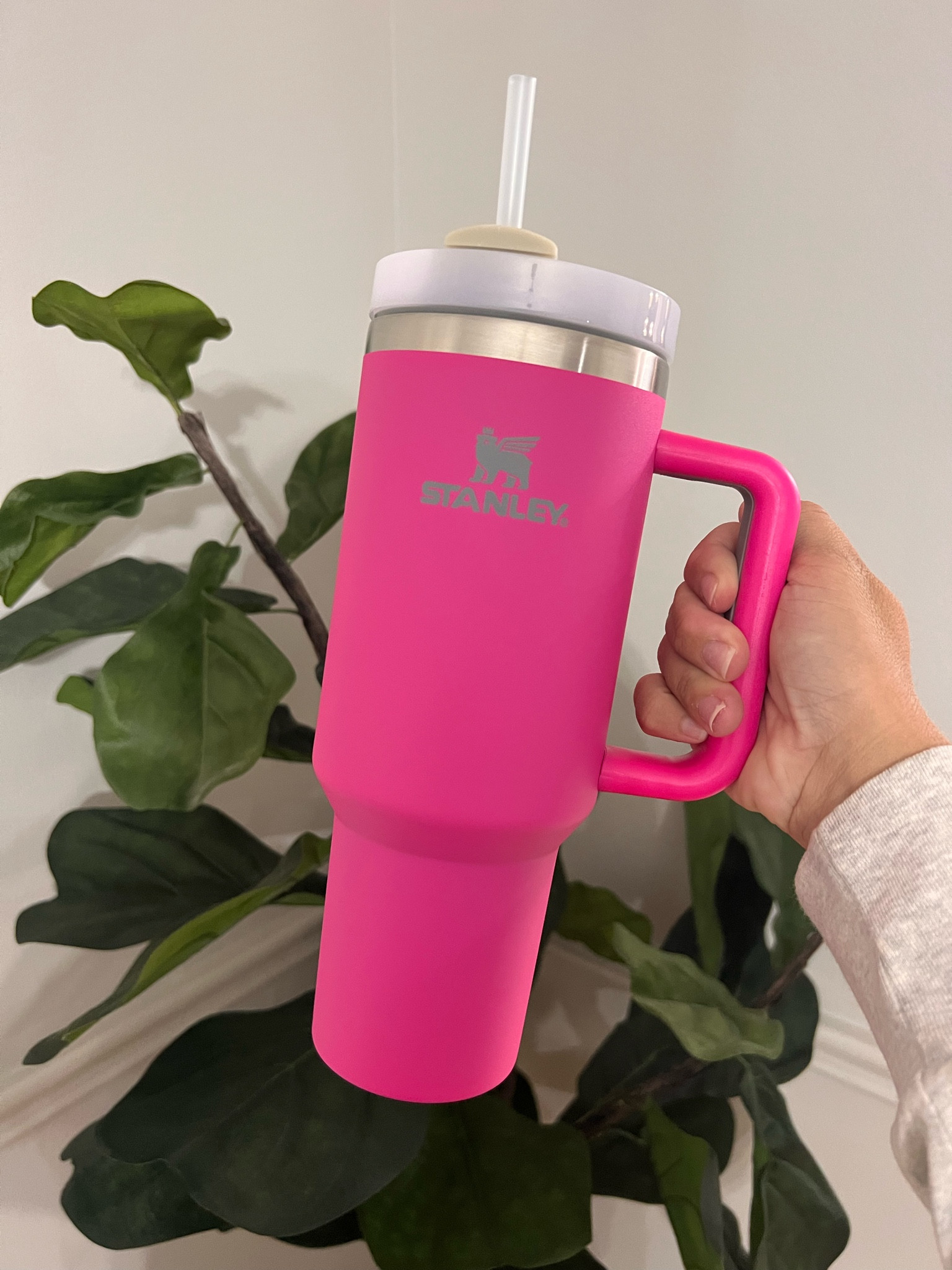 Hot pink Stanley tumbler 
Quencher stanley