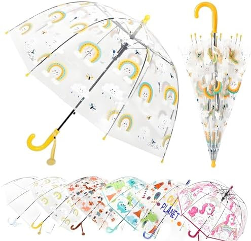 MRTLLOA Kids Clear Bubble Umbrella with an Easy Grip Curved Handle, Safety Transparent Dome Bubbl... | Amazon (US)