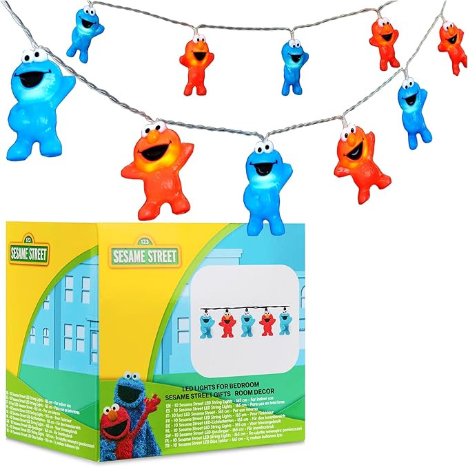 Get Trend Sesame Street Cookie Monster, Elmo 3D String Lights, 5.5ft Indoor LED Battery Operated ... | Amazon (US)