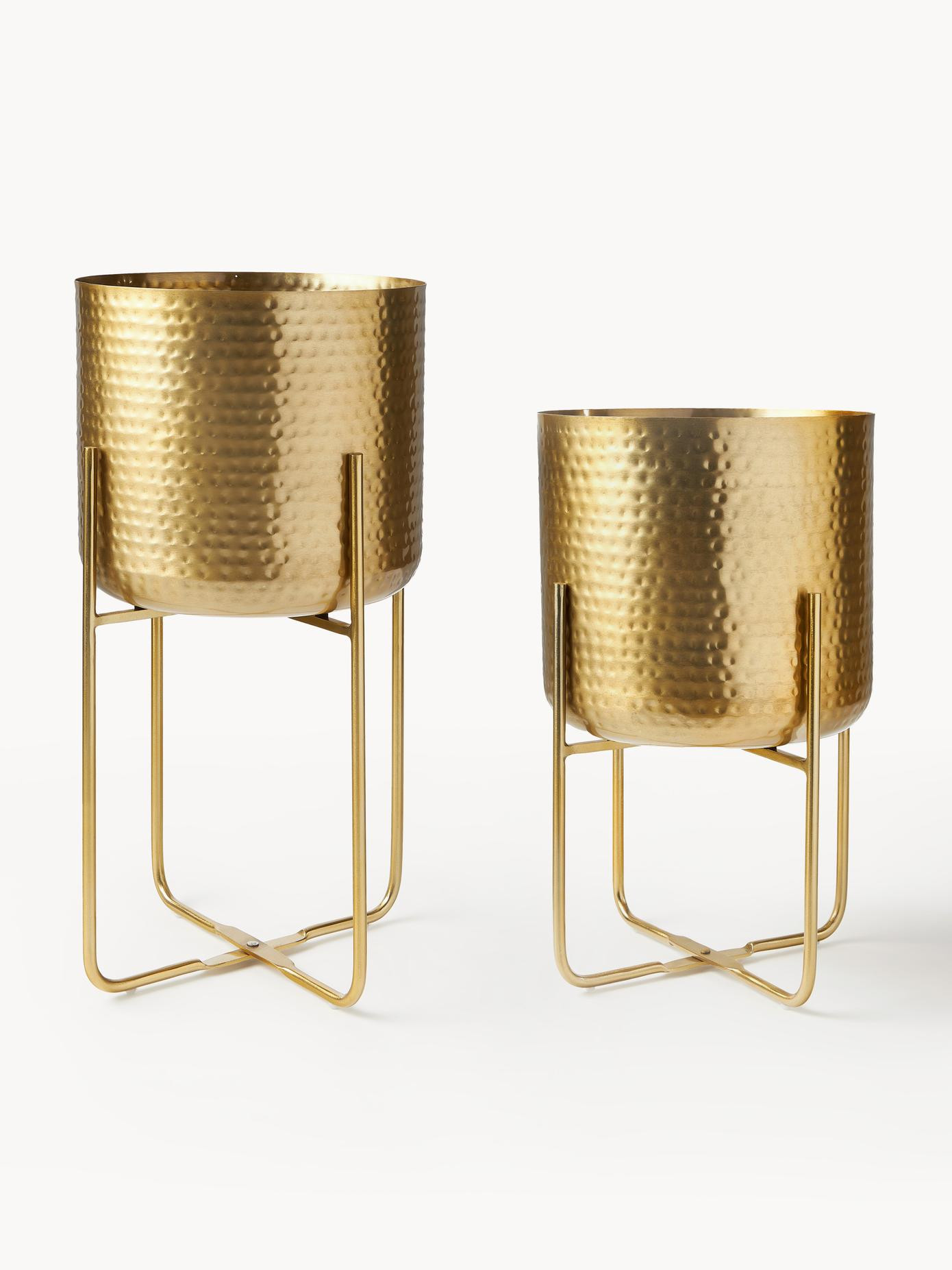 Set de macetero de metal martillado Nives, 2 uds. | Westwing EU