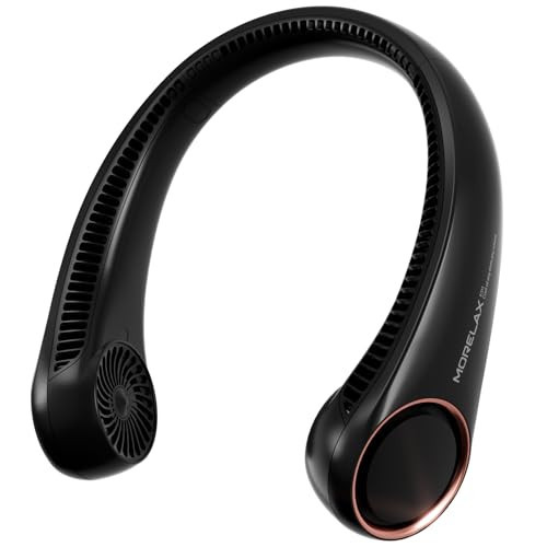 Portable Neck Fan Rechargeable, Personal Neck Cooling Fan, Hands Free Bladeless Fan, Ultra Quiet, 3 Speeds Adjustable Strong Wind, 4000 mAh Battery Operated, Gifts for Men Women Mom Dad(Black), Small | Amazon (US)