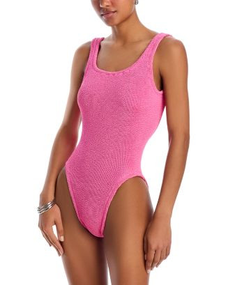 Square Neck Crinkle One Piece Swimsuit | Bloomingdale's (US)