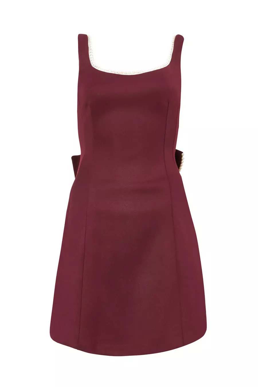 Home/Party/Burgundy A-Line Bow Mini Dress | Quiz Clothing