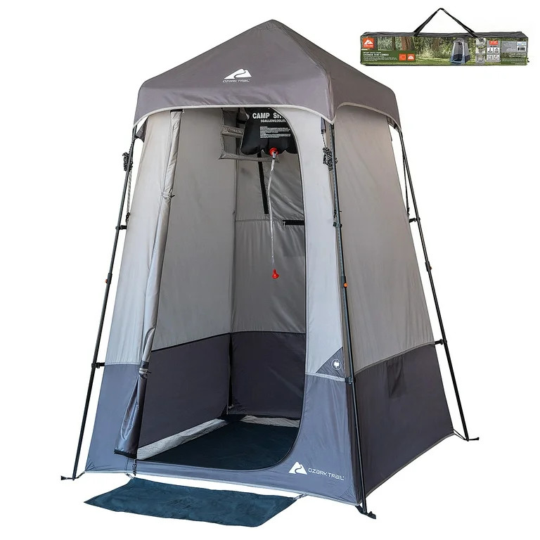 Ozark Trail 1 Rm Shower & Privacy Tent, Easy to Set-Up And Take Down, A 20L Water Bag Included, G... | Walmart (US)