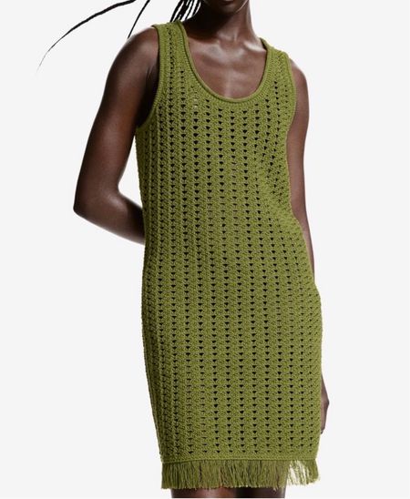 Green crochet knit fringe dress - swimsuit cover up 

#LTKstyletip #LTKSeasonal #LTKfindsunder100